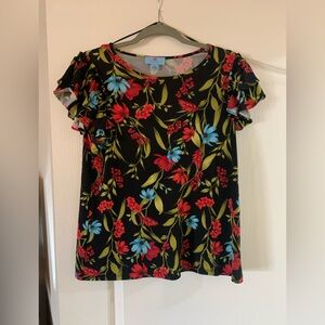 Black Floral Blouse